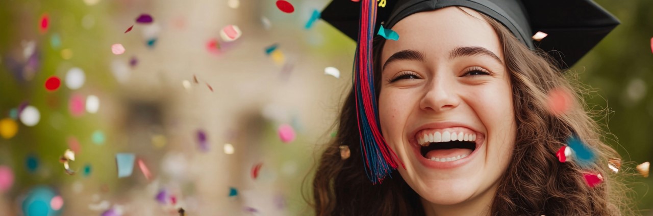 young woman celebrating graduation