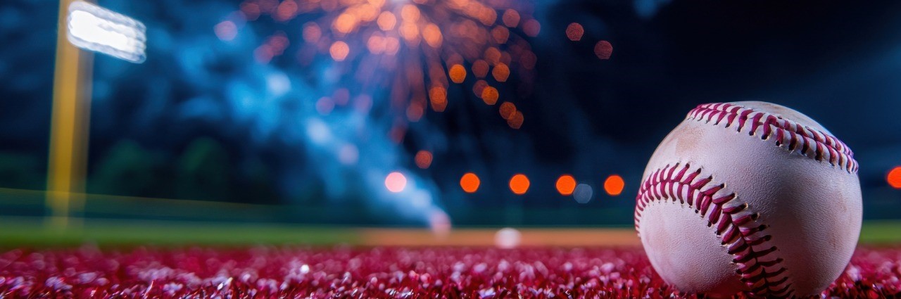 Baseball and fireworks